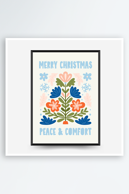 创意矢量圣诞装饰画设计-众图网