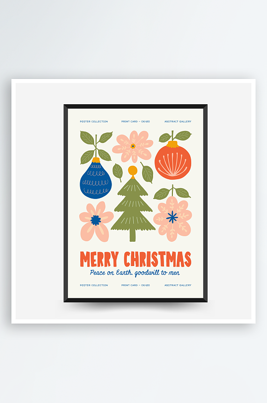 创意矢量圣诞装饰画设计-众图网