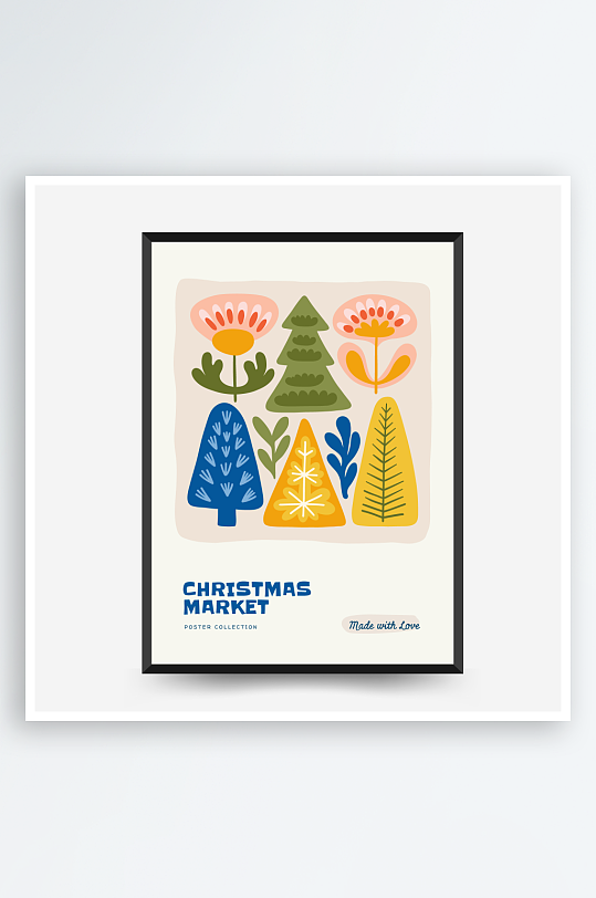 创意矢量圣诞装饰画设计-众图网