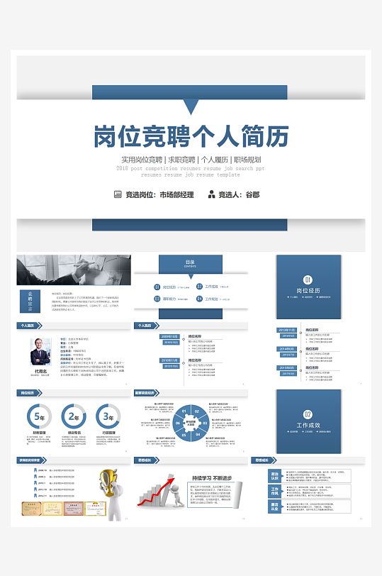 创意简约岗位竞聘PPT模板-众图网