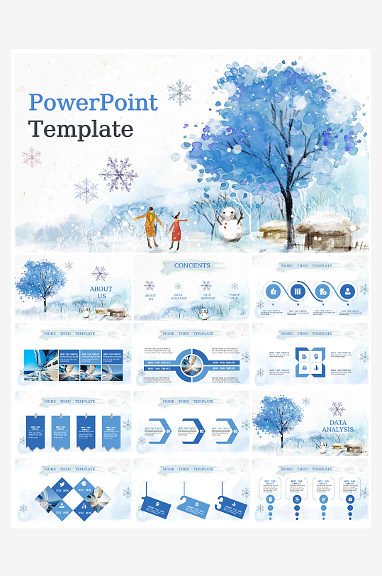 创意简约立冬节气PPT模板-众图网