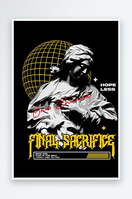 创意大气潮流黑暗印花元素-众图网