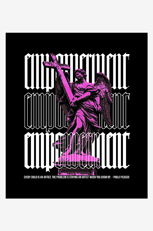 创意大气潮流黑暗印花元素-众图网