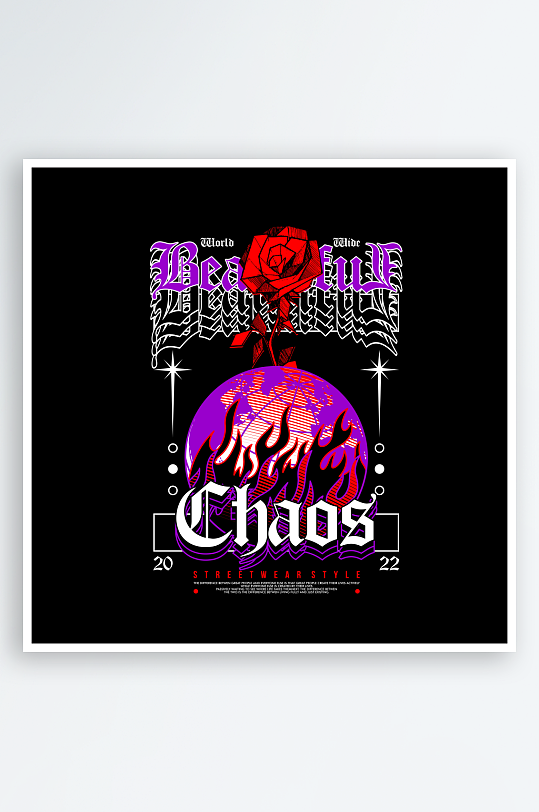 创意大气潮流黑暗印花元素-众图网