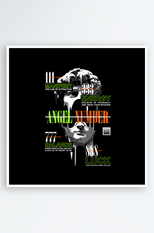 创意大气潮流黑暗印花元素-众图网