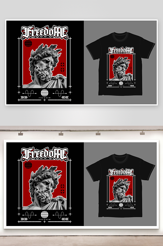 创意大气潮流黑暗印花元素-众图网