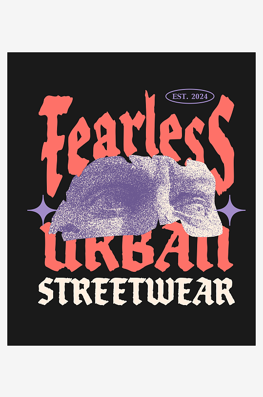 创意大气潮流黑暗印花元素-众图网