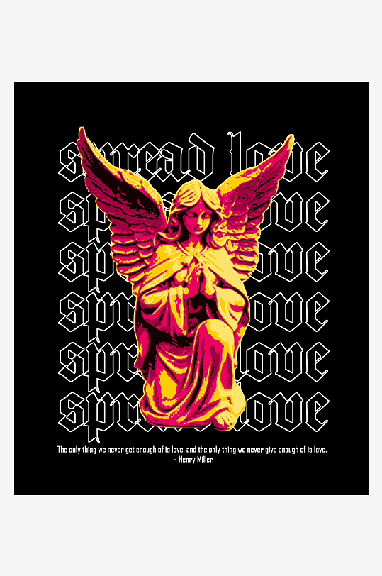 创意大气潮流黑暗印花元素-众图网