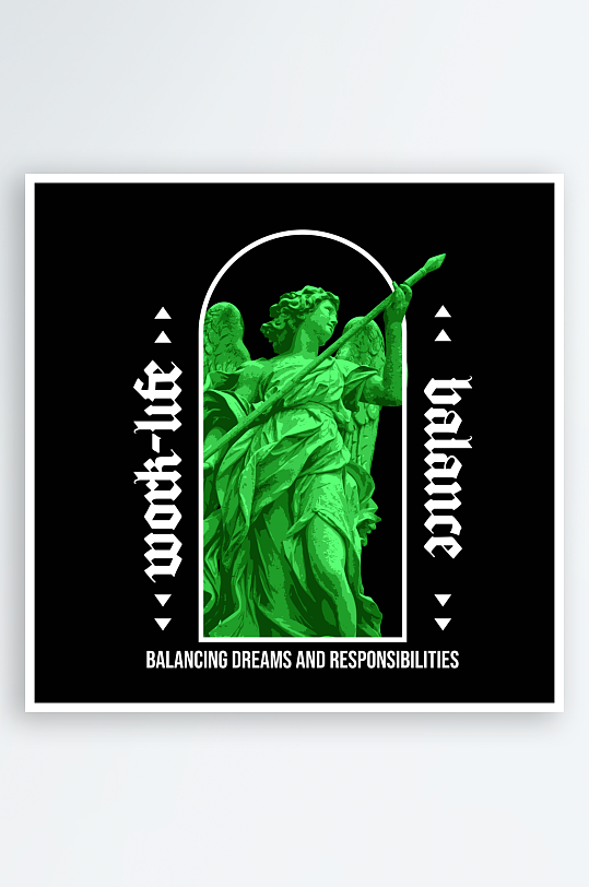 创意大气潮流黑暗印花元素-众图网