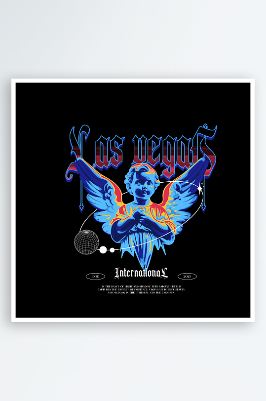 创意大气潮流黑暗印花元素-众图网