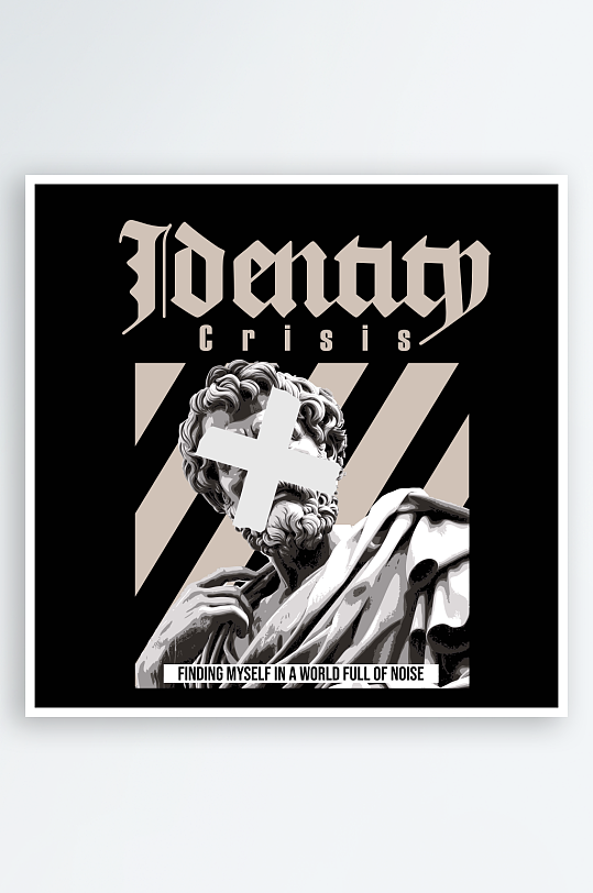 创意大气潮流黑暗印花元素-众图网