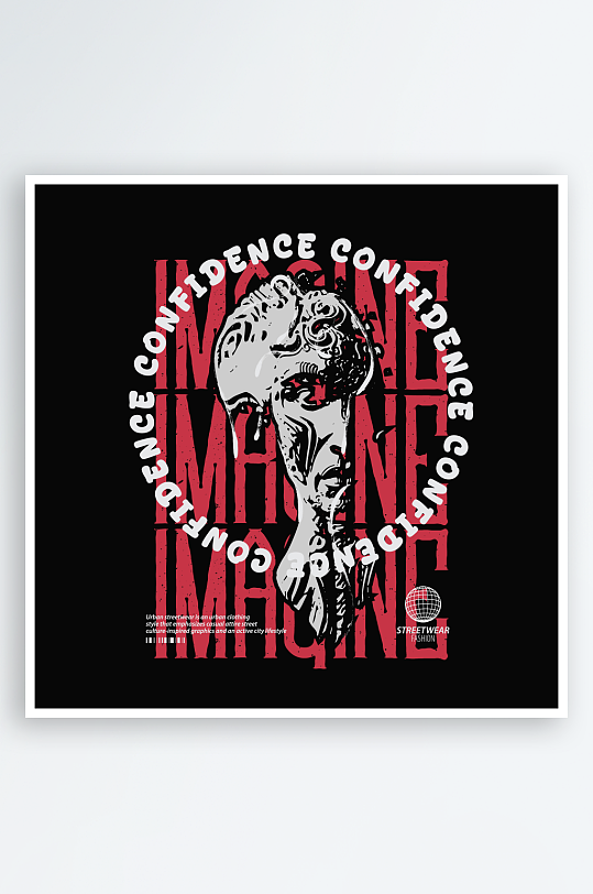 创意大气潮流黑暗印花元素-众图网