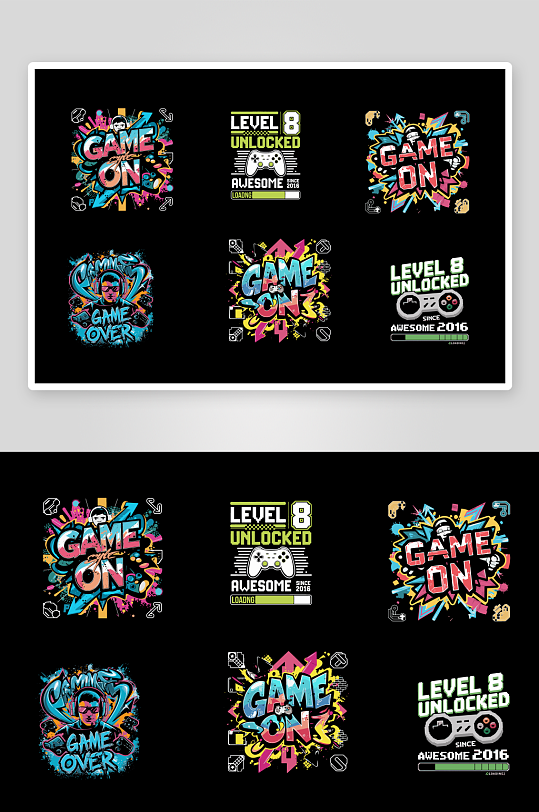 创意大气街机潮流印花-众图网