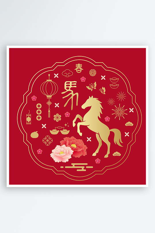 创意大气春节马年背景-众图网