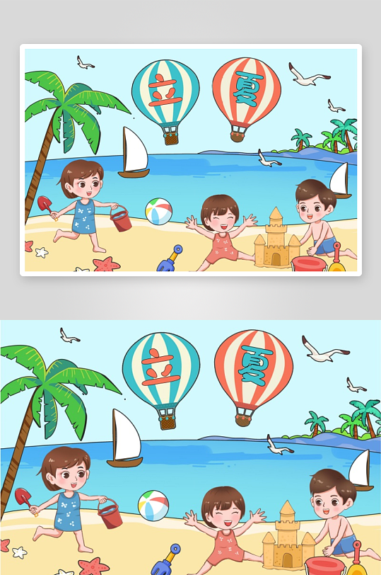 创意矢量节气元素插画设计-众图网