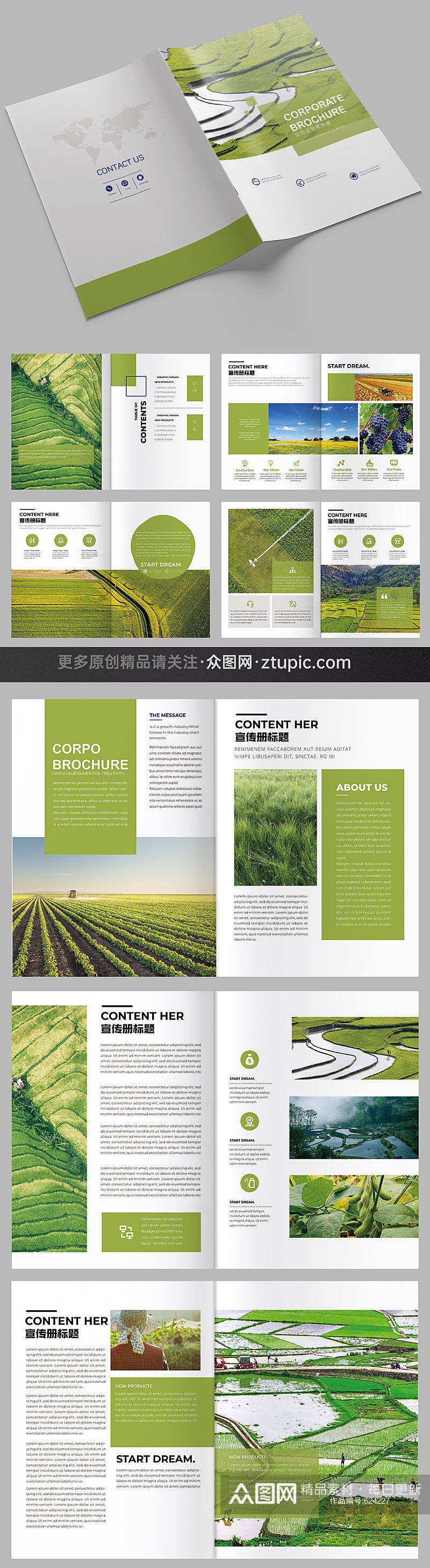 农业画册排版水稻稻香农产品有机农业画册素材
