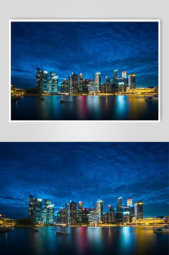 新加坡夜景摄影图