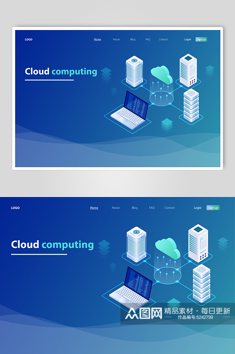 云计算网站矢量背景素材