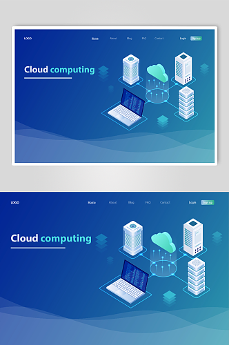 云计算网站矢量背景