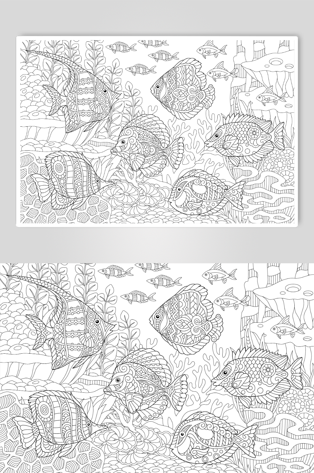 海洋鱼类矢量背景素材
