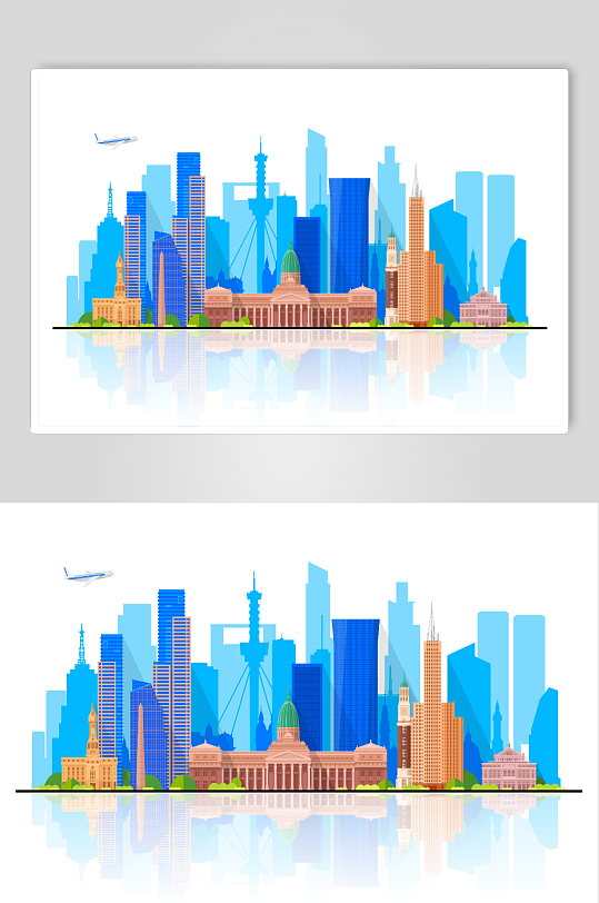 布宜诺斯艾利斯城市剪影图