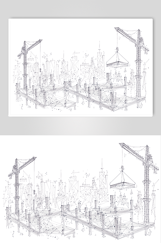 抽象科技建筑工地图