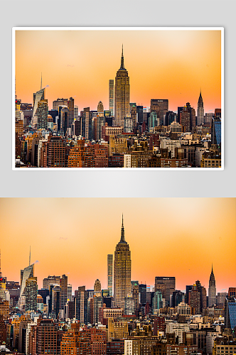 纽约市日落高清摄影图