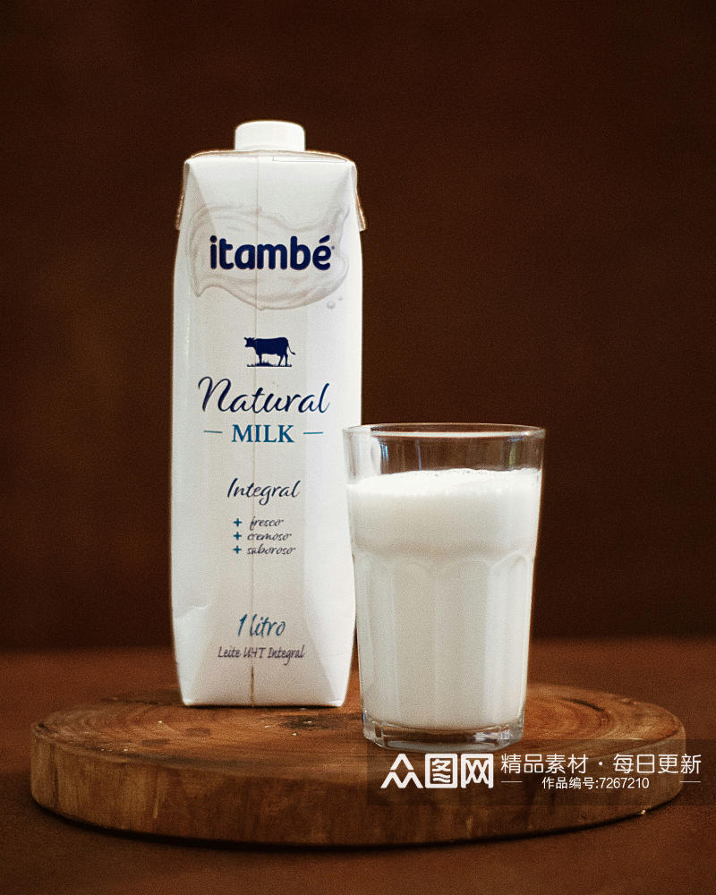 桌子上的牛奶高清图素材