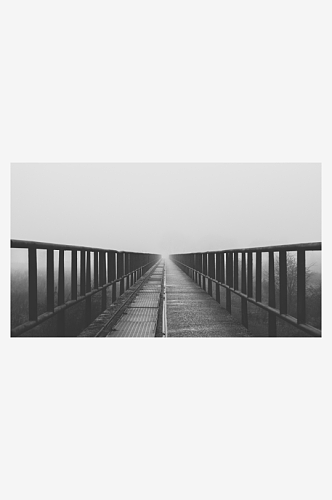 黑白无尽桥高清摄影图