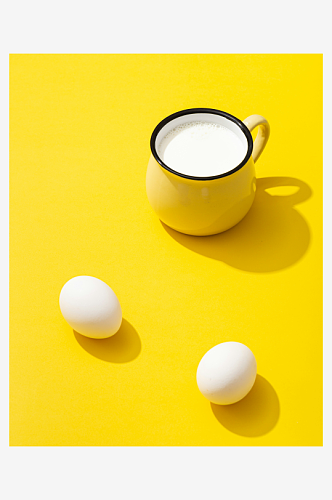 牛奶和鸡蛋高清图