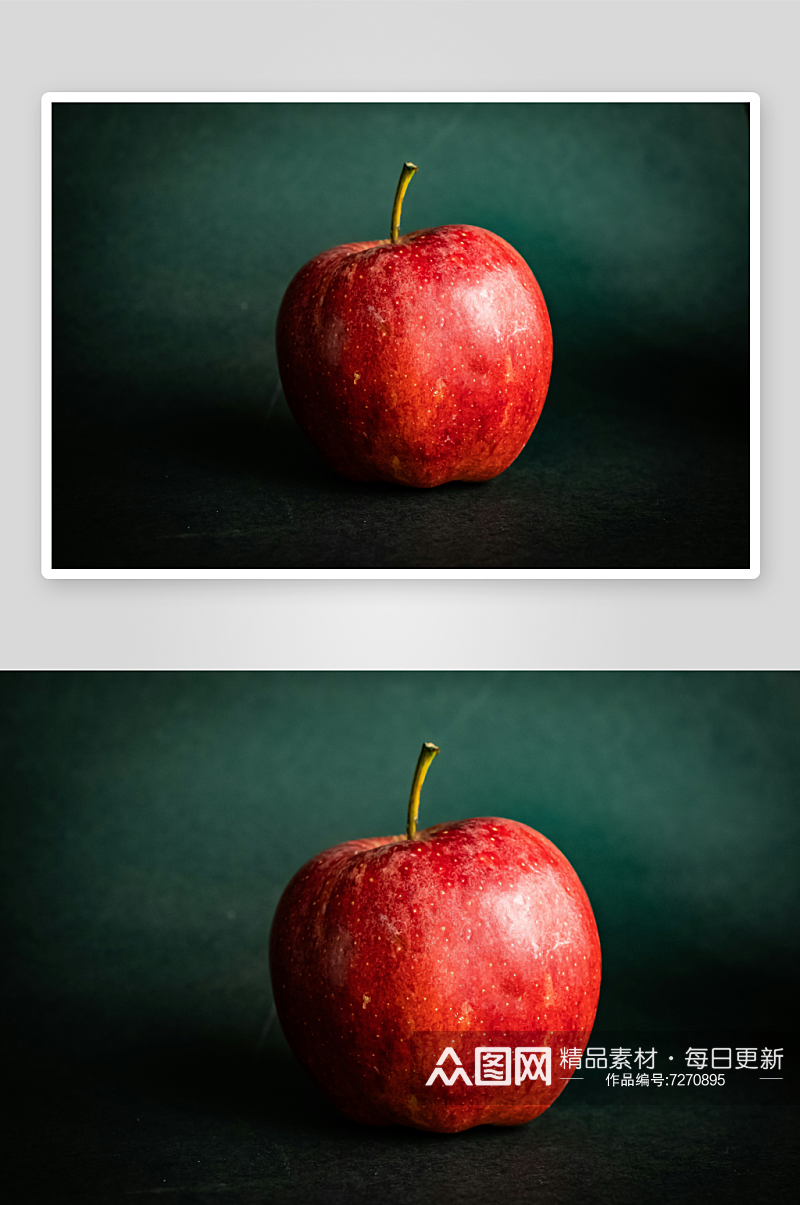 红苹果果实特写高清图素材