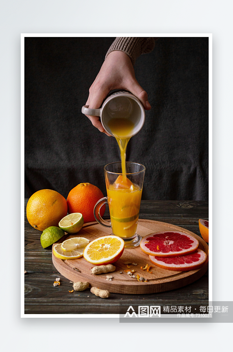 黄色橙汁高清摄影图素材
