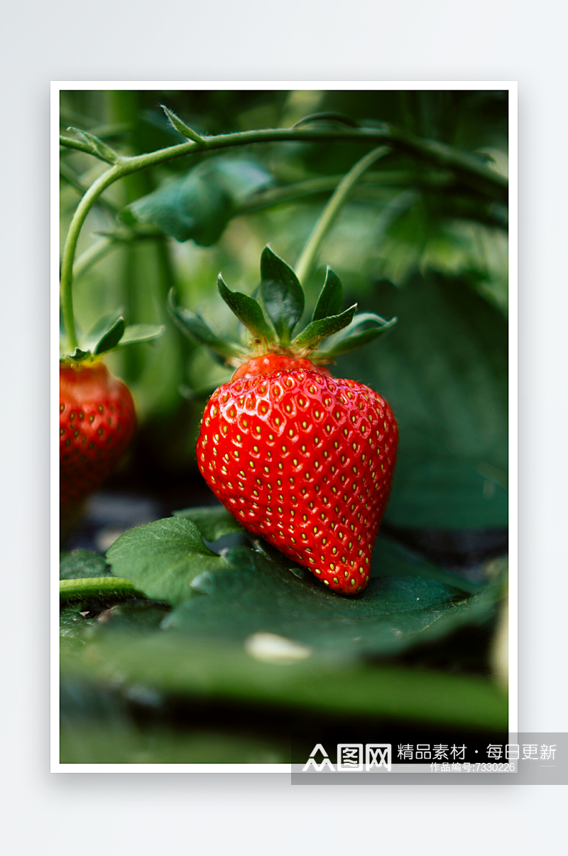 草莓果实高清摄影图素材
