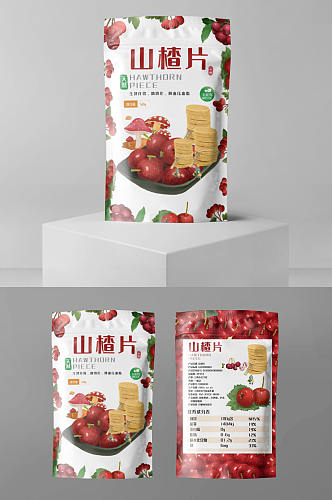 红色大气山楂零食袋装包装