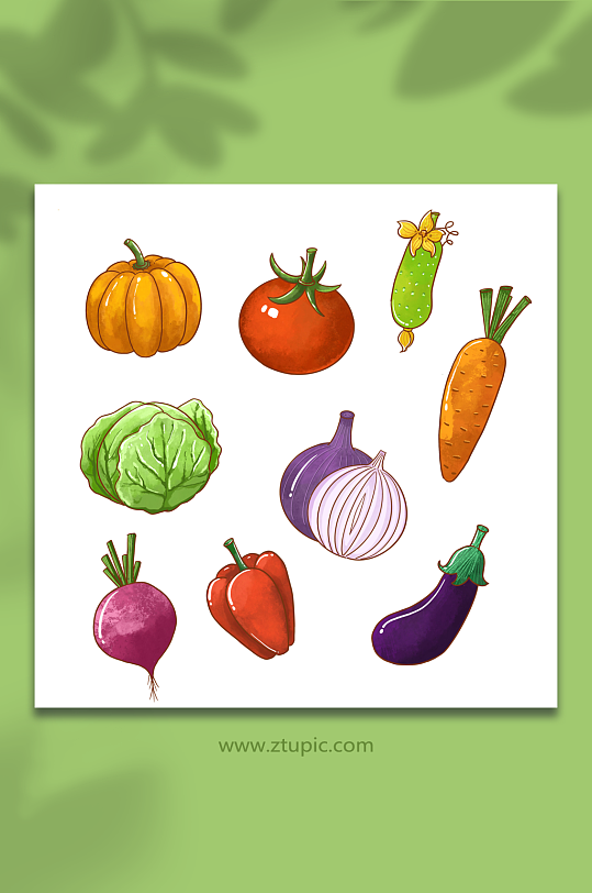 卡通蔬菜手绘元素