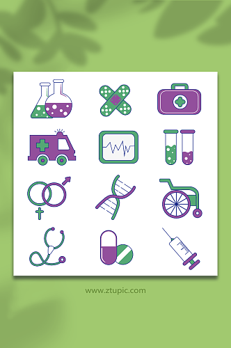 医学矢量医疗设备图标元素