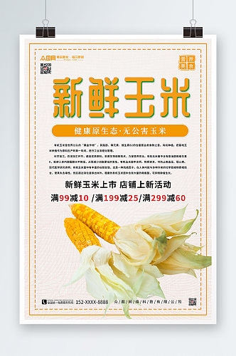 新鲜玉米促销海报