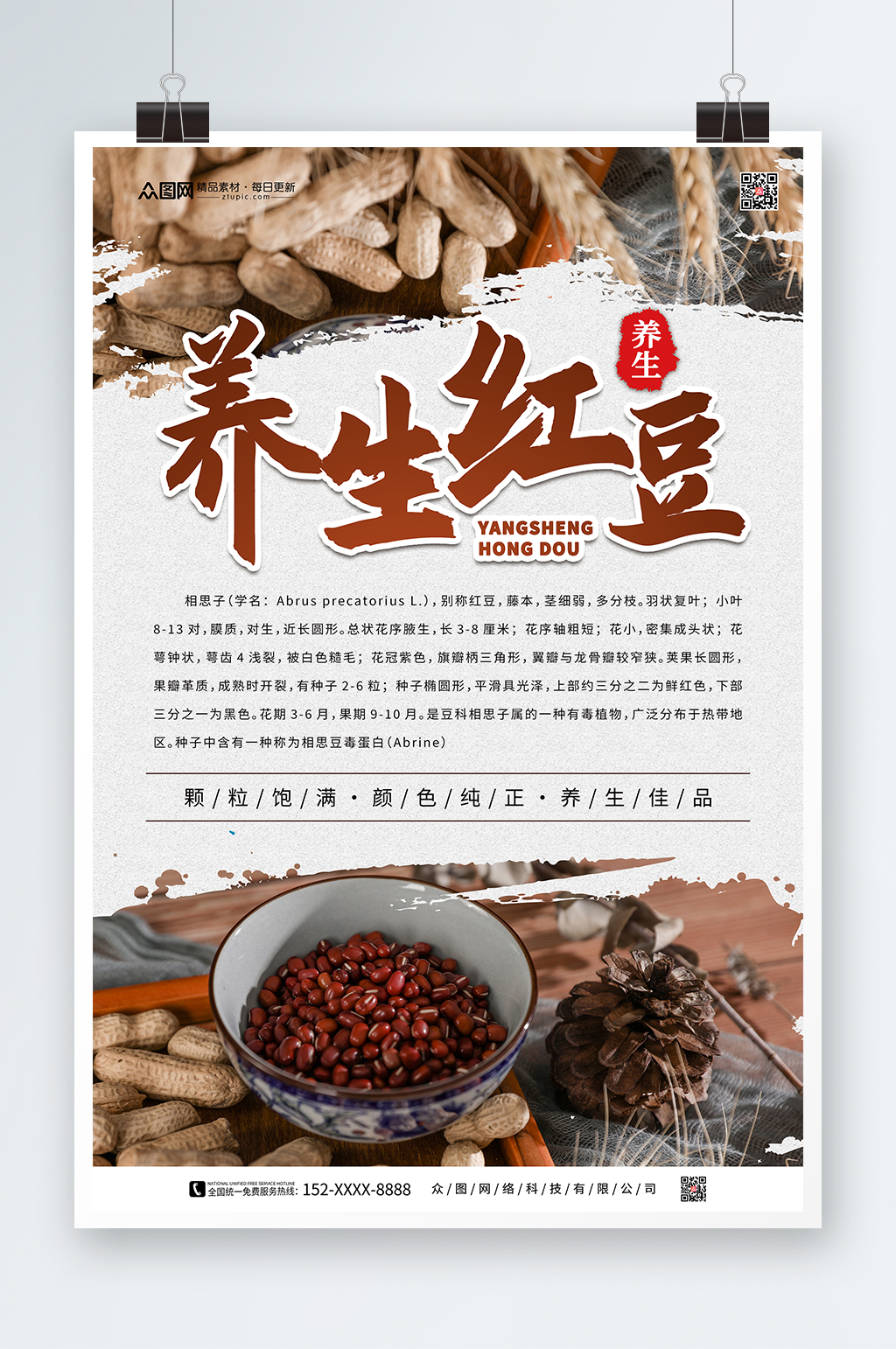 红豆宣传促销海报素材
