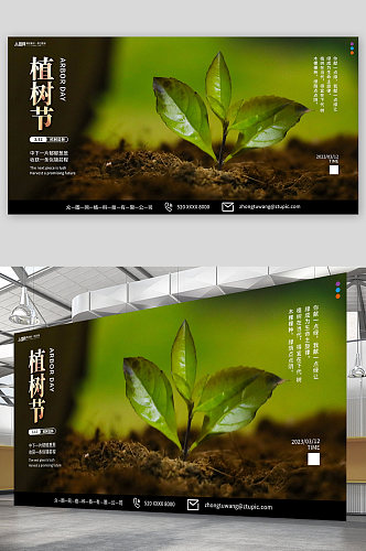 植树节宣传摄影图展板