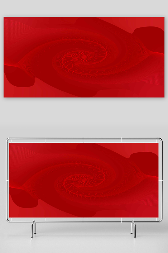 红色抽象线条横版背景图模板