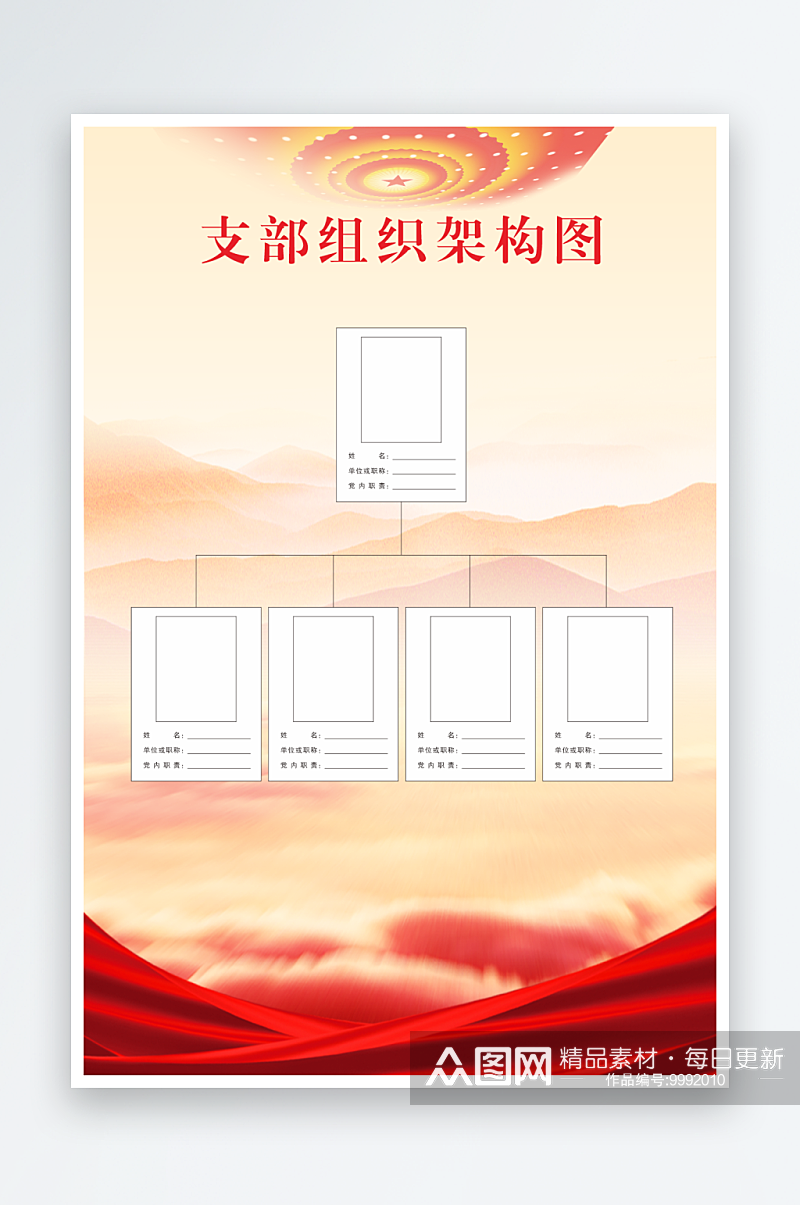 党支部组织架构图素材