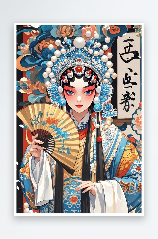 京剧人物插画花旦