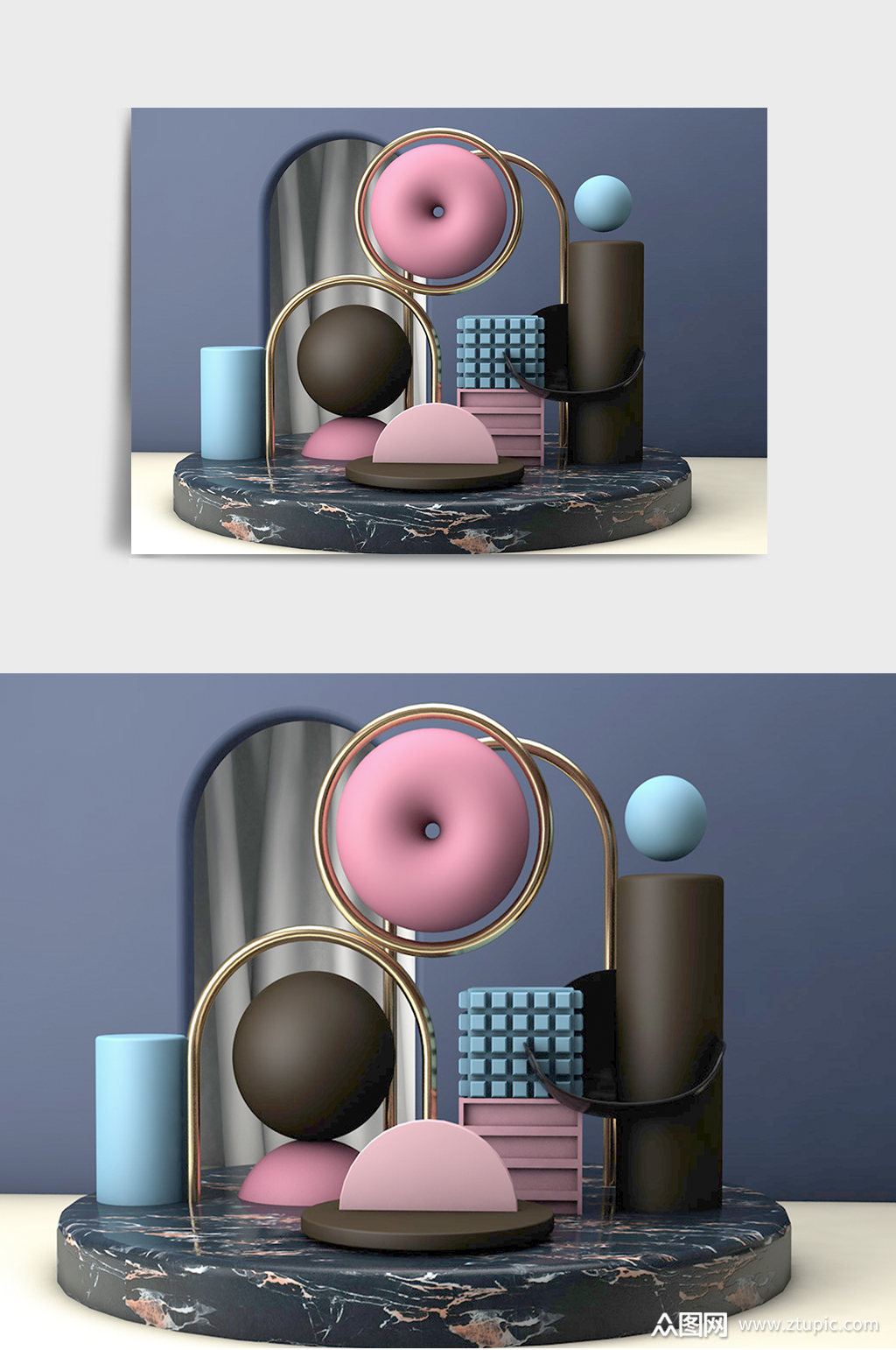 c4d电商场景模型banner主图