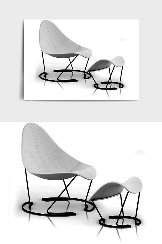 休闲C4D家具家居桌子椅子3D模型