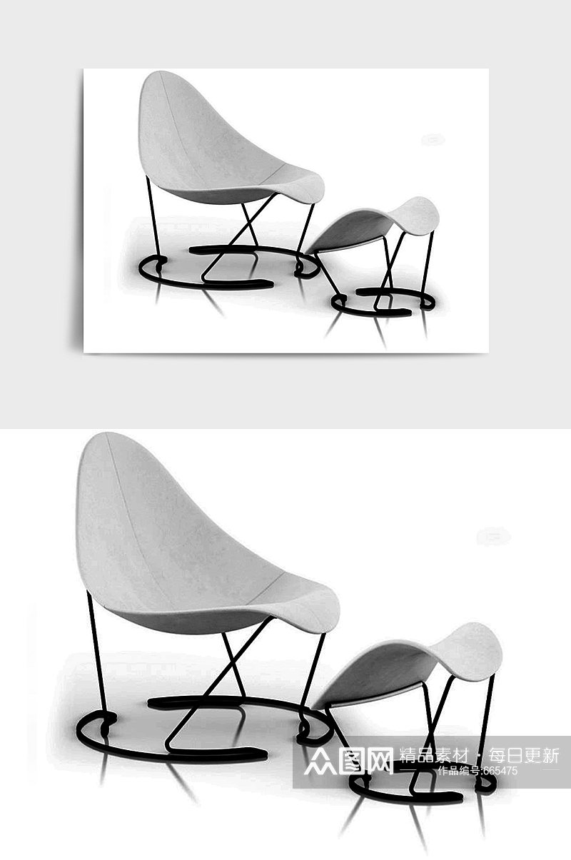 休闲C4D家具家居桌子椅子3D模型素材