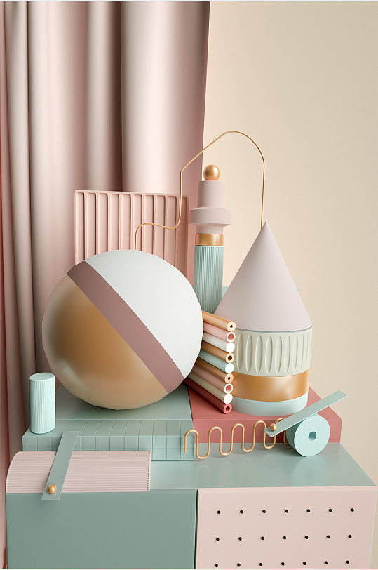 C4D电商场景模型banner主图-众图网