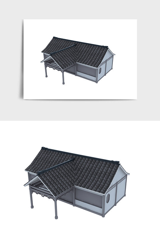 中国风中式建筑楼房茶室3DMAX模型-众图网