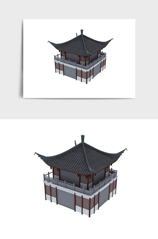 传统中式建筑楼房茶室3DMAX模型