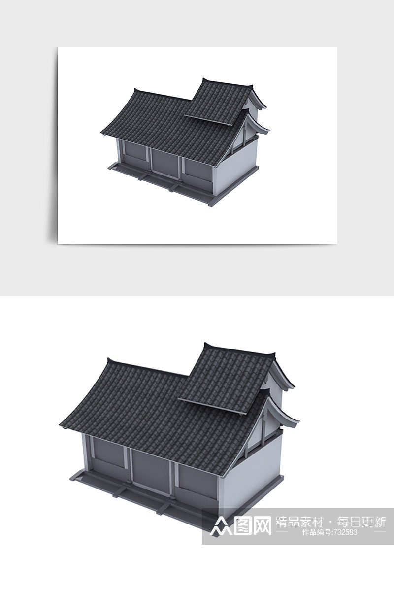 中国风中式建筑楼房茶室3DMAX模型素材