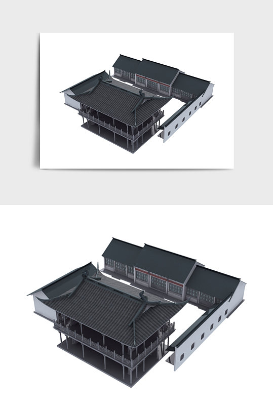 中国风中式建筑楼房茶室3DMAX模型